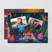 Personalized Photo Holiday Card - Custom Christmas Feestdagenkaart (Voorkant / Achterkant)