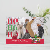 Personalized Photo Holiday Gang Around the Tree Feestdagenkaart (Staand voorkant)