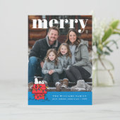 Personalized Photo Holiday Snoopy Doghouse Feestdagenkaart (Staand voorkant)