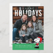 Personalized Photo Holiday Snoopy Doghouse Feestdagenkaart (Voorkant / Achterkant)