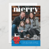 Personalized Photo Holiday Snoopy Doghouse Feestdagenkaart (Voorkant / Achterkant)