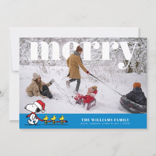 Personalized Photo Holiday Snoopy & Friends Feestdagenkaart (Voorkant)