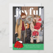 Personalized Photo Holiday Snoopy Puffer Jacket Feestdagenkaart (Voorkant)