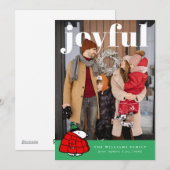 Personalized Photo Holiday Snoopy Puffer Jacket Feestdagenkaart (Voorkant / Achterkant)