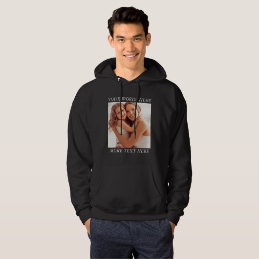 Personalized Photo Hoodie with Custom Wording (Voorkant volledig)