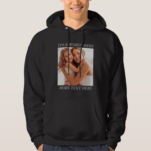 Personalized Photo Hoodie with Custom Wording (Voorkant)