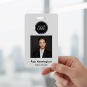 Personalized Photo ID Badge with Logo  Modern 