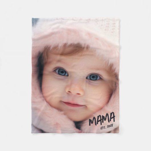 Personalized Photo Keepsake Mama Fleece Deken (Voorkant)
