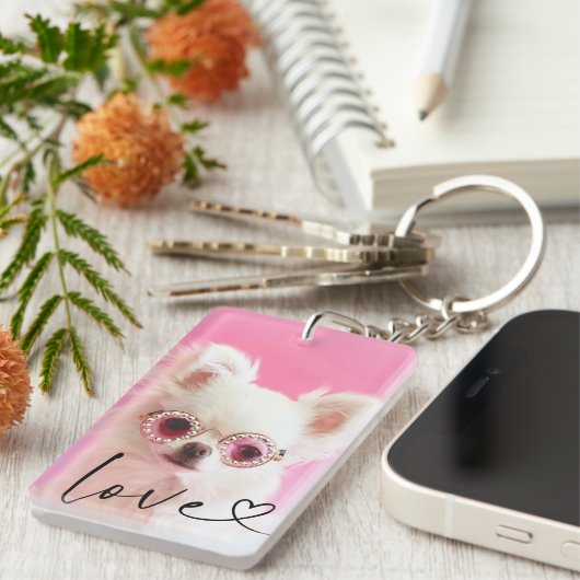 Personalized Photo | Love  Sleutelhanger (Voorkant Rechts)