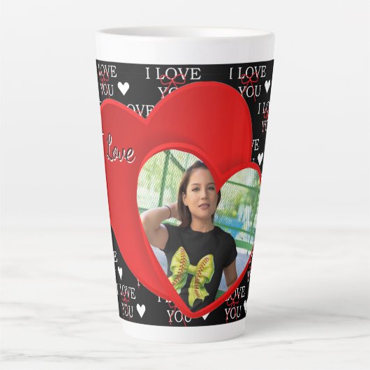 Personalized Photo Love you  Latte Mok (Voorkant)