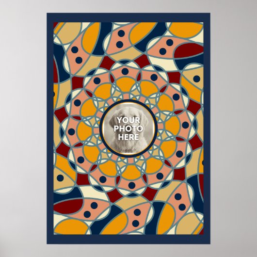 Personalized Photo Mandala Design Baby Shirt Poster (Voorkant)