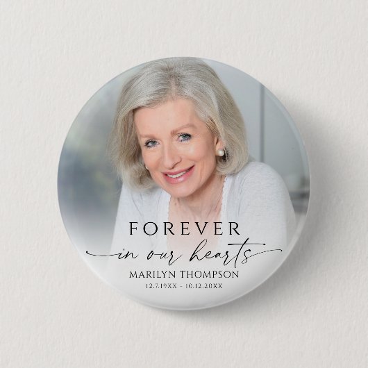 Personalized Photo Memorial Funeral Keepsake Ronde Button 5,7 Cm (Voorkant)