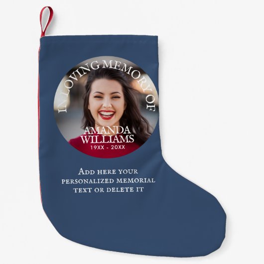 Personalized Photo Memorial Kleine Kerstsok (Voorkant)