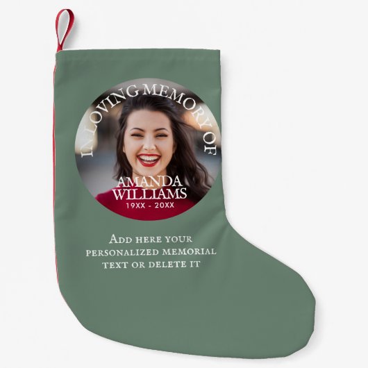 Personalized Photo Memorial Kleine Kerstsok (Voorkant)