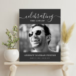 Personalized Photo Memorial Tribute Remembrance  Poster<br><div class="desc">Charcoal gray custom photo and message for memorial service.</div>