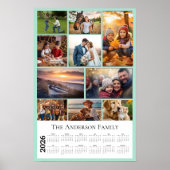 Personalized Photo memory collage 2026 calendar Poster (Voorkant)