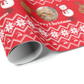 Personalized Photo Merry Christmas  Cadeaupapier (Rol Hoek)