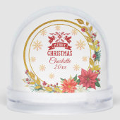 Personalized Photo Merry Christmas Custom Name Sneeuwbol (Achterkant)