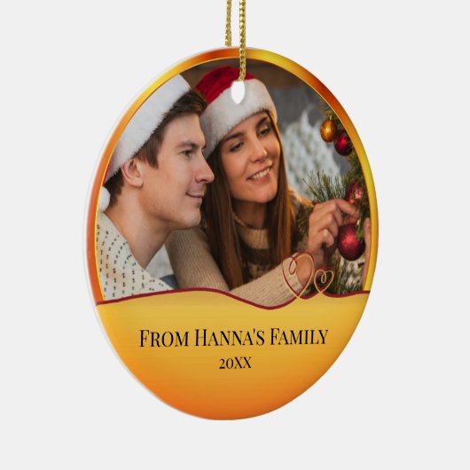 Personalized Photo "Merry Christmas" Nativity Keramisch Ornament (Rechts)