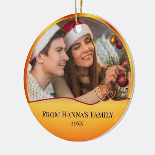 Personalized Photo "Merry Christmas" Nativity Keramisch Ornament (Links)