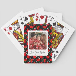 Personalized Photo & Message Floral Playing Cards Pokerkaarten
