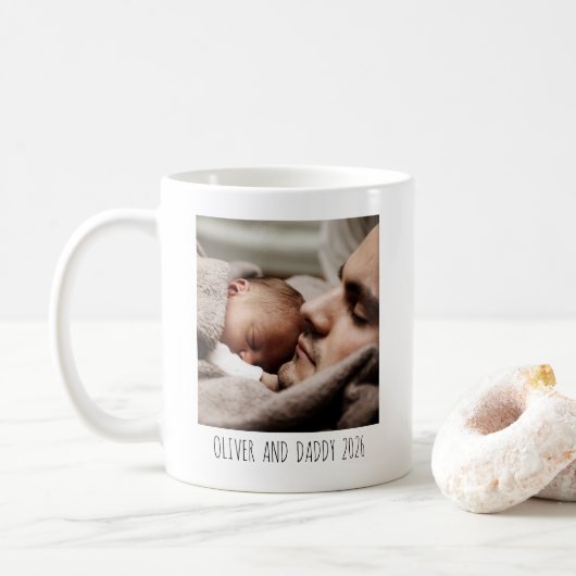 Personalized Photo Mug for Dad – “Best Daddy Ever” Koffiemok (Met donut)