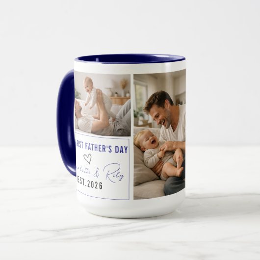 Personalized Photo Mug – Our First Father’s Day Mok (Voorkant links)