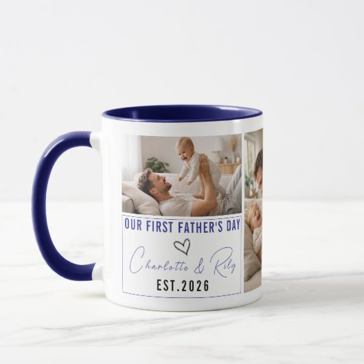 Personalized Photo Mug – Our First Father’s Day Mok (Links)