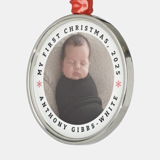 Personalized Photo &Name First Christmas Ornament  (Links)