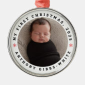 Personalized Photo &Name First Christmas Ornament  (Voorkant)