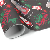 Personalized Photo Name Merry Christmas  Cadeaupapier (Rol Hoek)