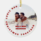 Personalized Photo Our First Christmas Together Keramisch Ornament (Voorkant)