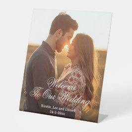 Personalized Photo Pedestal Sign – Custom Event Reclamebord Met Voetstuk