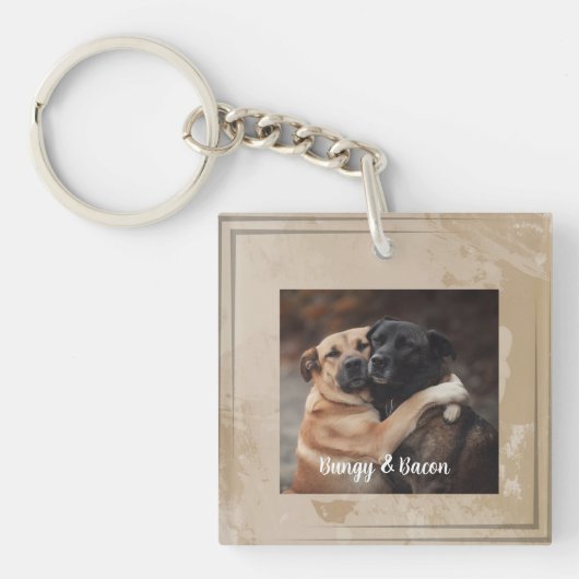Personalized photo pet dog Lover Keychain (voorkant)