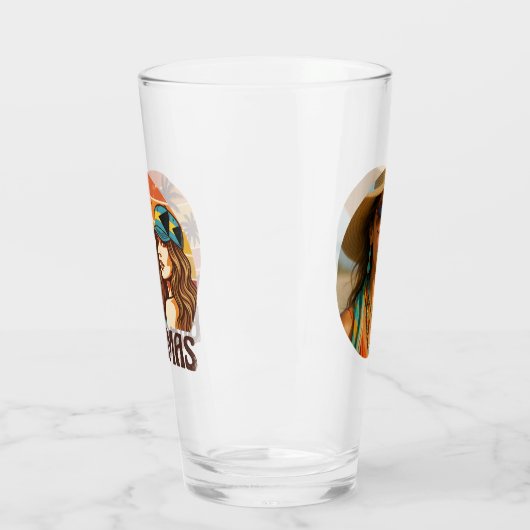 Personalized Photo Retro Bahamas Tropical Beach    Glas (Links)