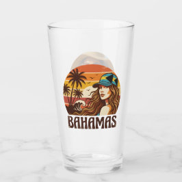 Personalized Photo Retro Bahamas Tropical Beach Glas