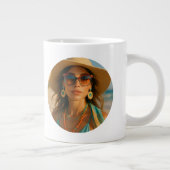 Personalized Photo Retro Bahamas Tropical Beach    Grote Koffiekop (Rechts)