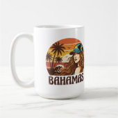 Personalized Photo Retro Bahamas Tropical Beach    Koffiemok (Links)