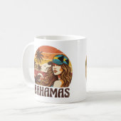 Personalized Photo Retro Bahamas Tropical Beach    Koffiemok (Voorkant links)