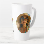 Personalized Photo Retro Bahamas Tropical Beach Latte Mok (Rechterhoek)