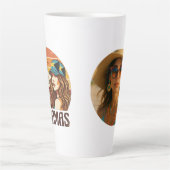 Personalized Photo Retro Bahamas Tropical Beach Latte Mok (Voorkant)