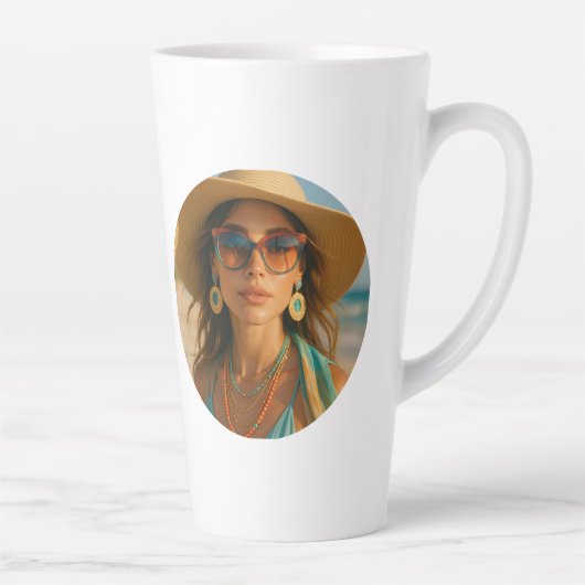 Personalized Photo Retro Bahamas Tropical Beach Latte Mok (Rechts)