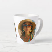 Personalized Photo Retro Bahamas Tropical Beach Latte Mok (Rechterhoek)