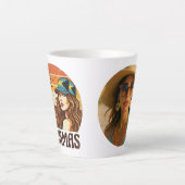 Personalized Photo Retro Bahamas Tropical Beach Latte Mok (Voorkant)