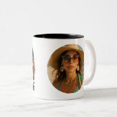 Personalized Photo Retro Bahamas Tropical Beach Tweekleurige Koffiemok (Voorkant rechts)