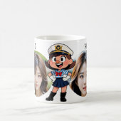 Personalized PHOTO Sailor Cartoon Character - NAME Koffiemok (Center)