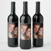 Personalized Photo Save The Date Beverage Labels Wijn Etiket (Flessen)