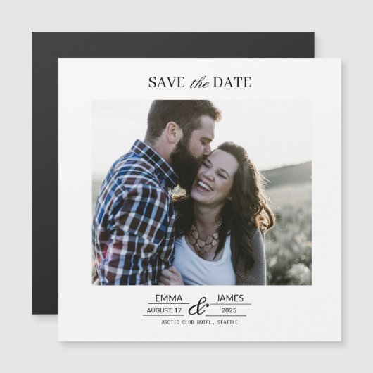 Personalized Photo Save the Date magnet (Voorkant / Achterkant)
