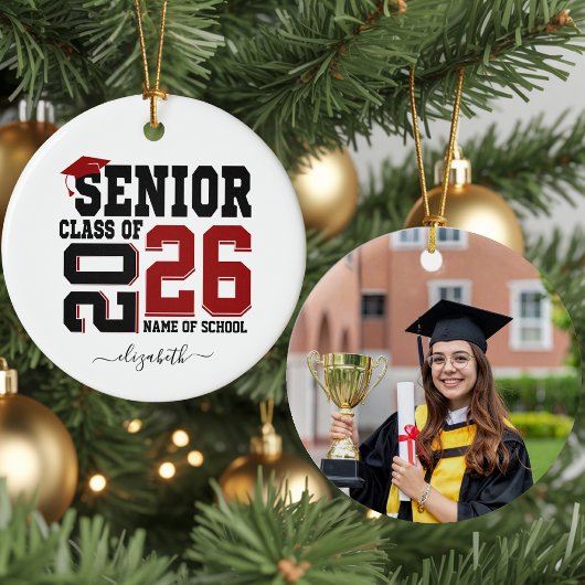 Personalized Photo Senior Year Graduation  Keramisch Ornament
