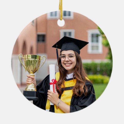 Personalized Photo Senior Year Graduation  Keramisch Ornament (Achterkant)